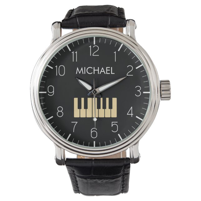 Reloj De Pulsera Músico personalizado del teclado del piano (Anverso)