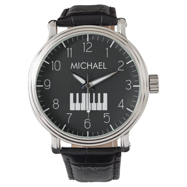 Reloj De Pulsera Músico personalizado del teclado del piano (Anverso)