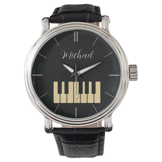 Reloj De Pulsera Músico personalizado del teclado del piano (Anverso)