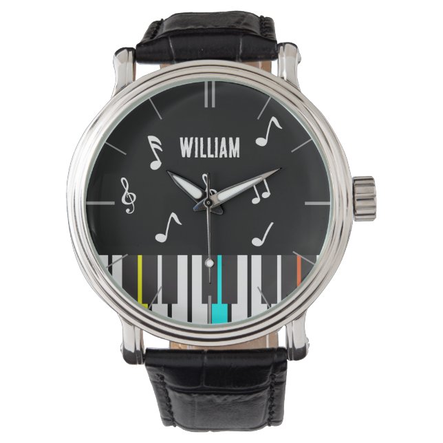 Reloj De Pulsera Músico personalizado del teclado del piano (Anverso)