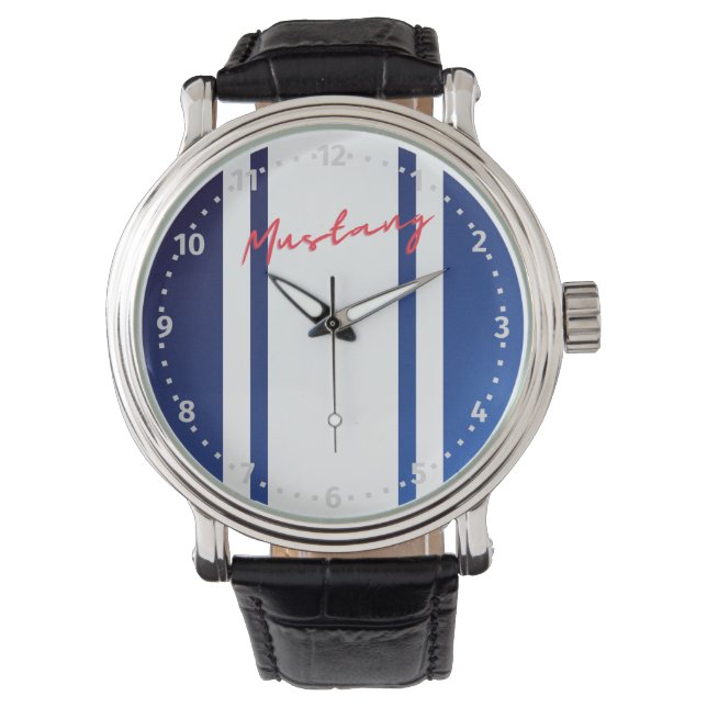 Reloj De Pulsera Mustang Watch azul y blanco (Anverso)