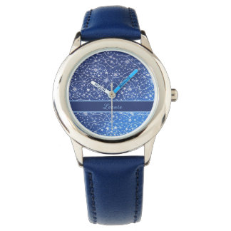 Reloj De Pulsera Muster blau mit weißen Sternen