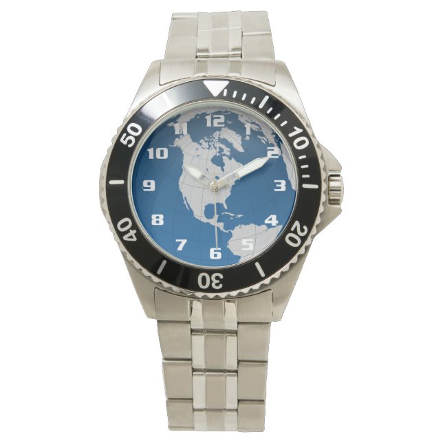 Reloj De Pulsera Muy Guay Earth y el mundo (Anverso)