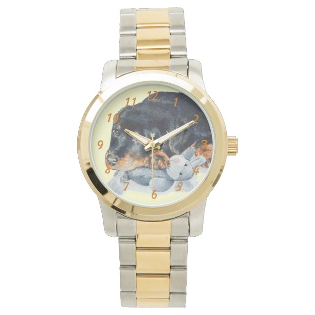 Reloj De Pulsera muy linda foto de puppy rottweiler (Anverso)