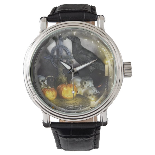 Reloj De Pulsera Mystical Raven Art Writing Watch (Anverso)
