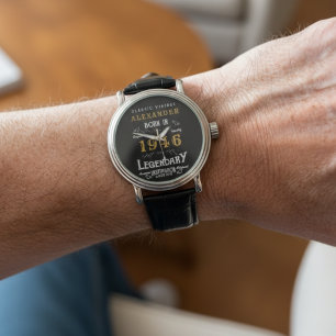 Reloj De Pulsera Nacido en 80 años 1946 Vintage Black personalizado