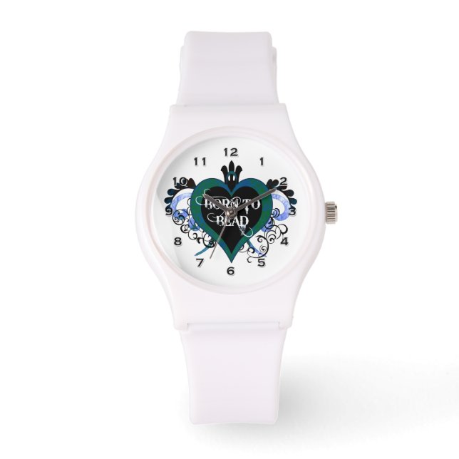 Reloj De Pulsera Nacido en Bead Blue Heart Watch (Anverso)