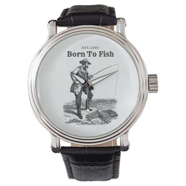 Reloj De Pulsera Nacido Para Pescar (Anverso)