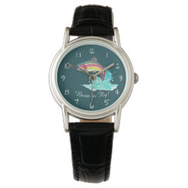 Reloj De Pulsera Nacido para volar saltando trucha arco iris pescar