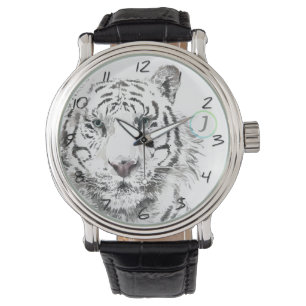 Reloj De Pulsera Nacimiento original del tigre acuarela chino