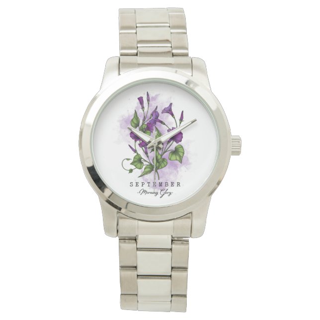 Reloj De Pulsera Nació flor en septiembre en gloria matutina (Anverso)