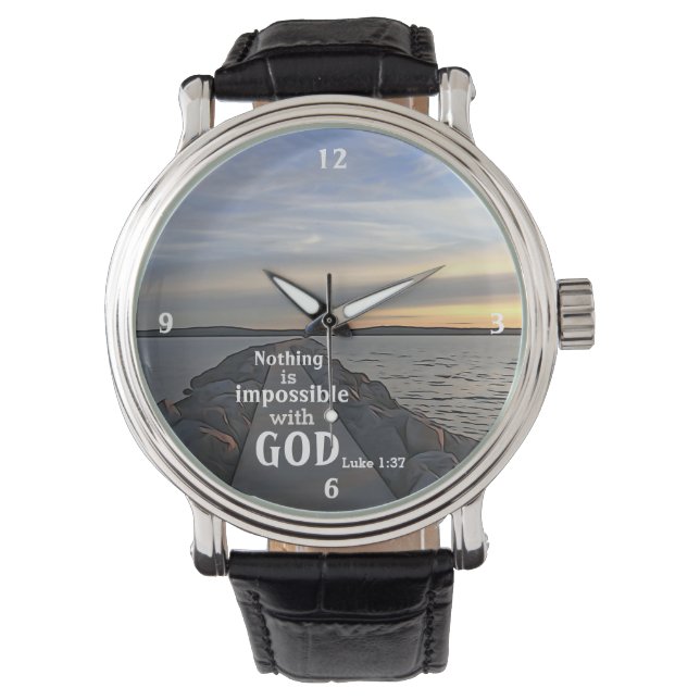 Reloj De Pulsera Nada Es Imposible Con Dios (Anverso)