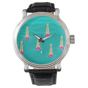 Reloj De Pulsera Nadadores Artísticos Nadando Bajo El Agua