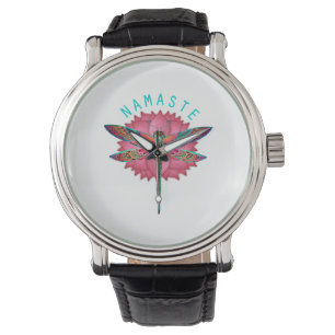 Reloj De Pulsera Namaste Lotus Dragonfly Yoga