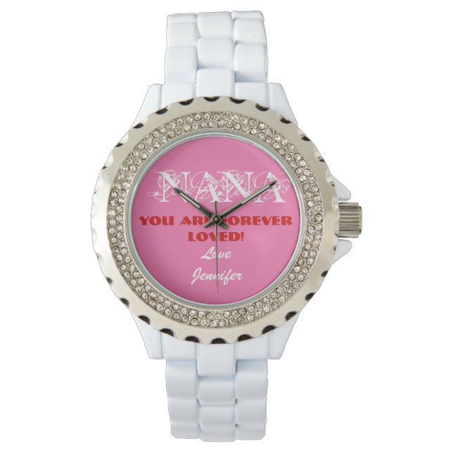 Reloj De Pulsera Nana Te Encanta Añade Tu Nombre Moda Deportiva Gua (Anverso)