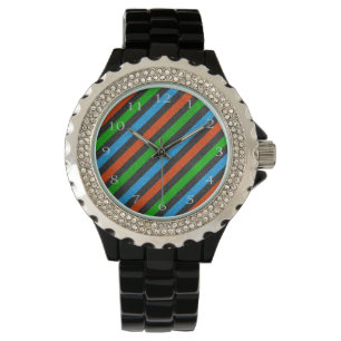 Reloj De Pulsera Naranja, azul, verde, purpurina negro STaylor