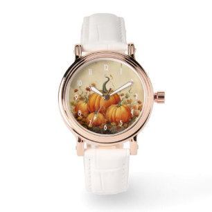 Reloj De Pulsera Naranja Calabazas Rustic Otoño