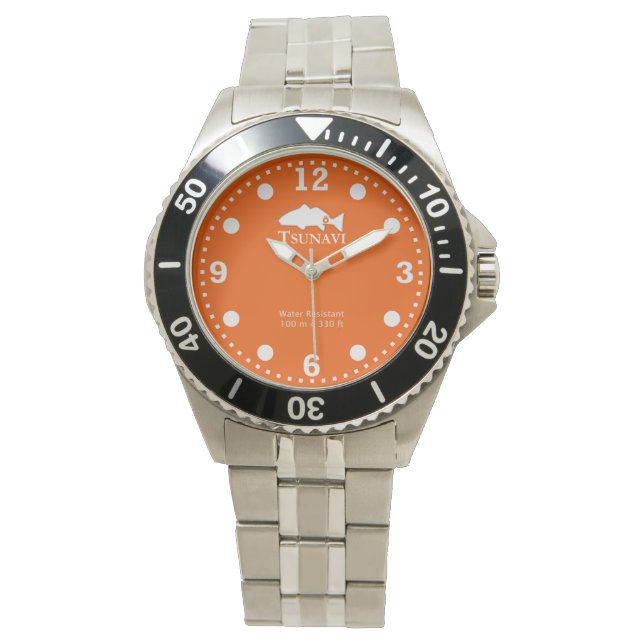 Reloj De Pulsera Naranja de langosta observar el buceo (Anverso)