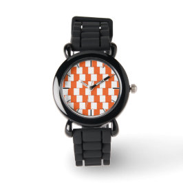 Reloj De Pulsera Naranja de líneas confusas