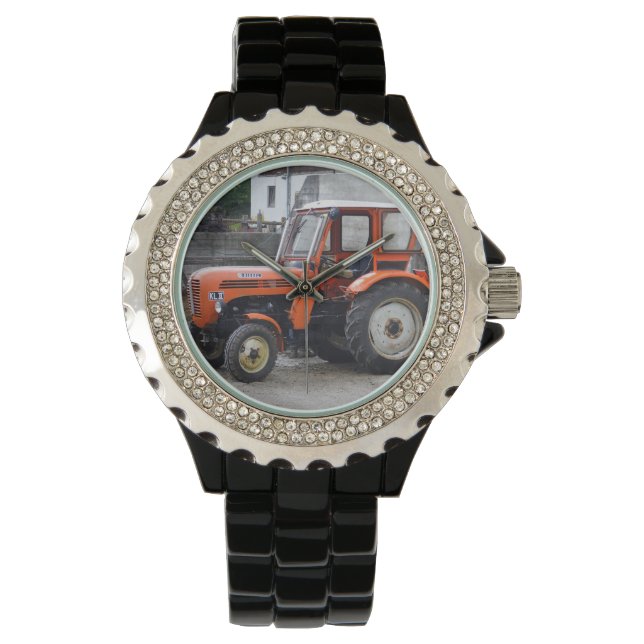 Reloj De Pulsera Naranja Diesel Tractor Steyr KL II (Anverso)