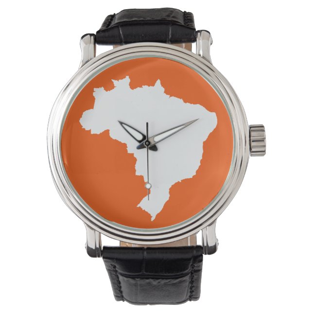 Reloj De Pulsera Naranja Festividad Brasil (Anverso)