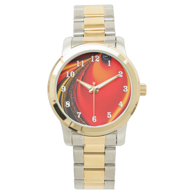 Reloj De Pulsera Naranja Fury Fractal (Anverso)