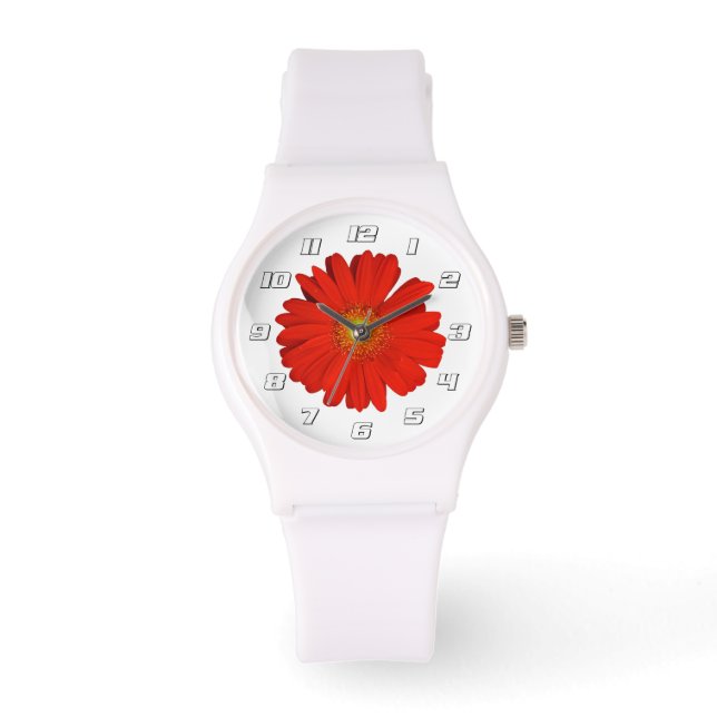 Reloj De Pulsera Naranja Gerbera Daisy Flower (Anverso)