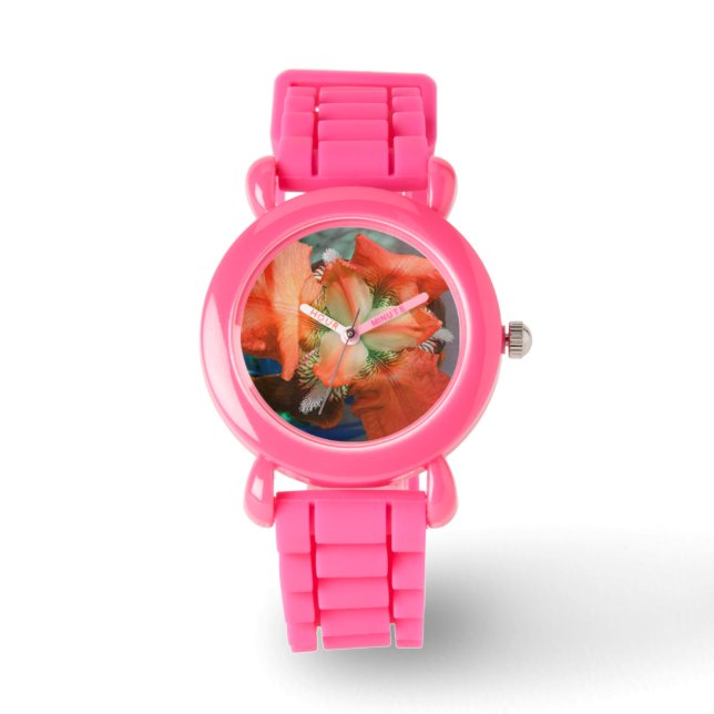 Reloj De Pulsera Naranja Iris Flower Watch (Anverso)