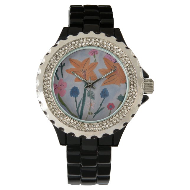 Reloj De Pulsera Naranja Lilies Watch (Anverso)