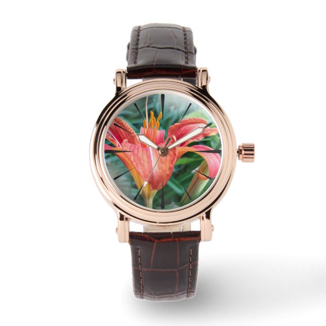 Reloj De Pulsera naranja lily (Anverso)