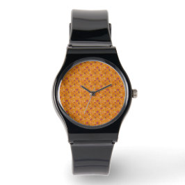 Reloj De Pulsera Naranja Patrón hongos Silicona Strap Watch