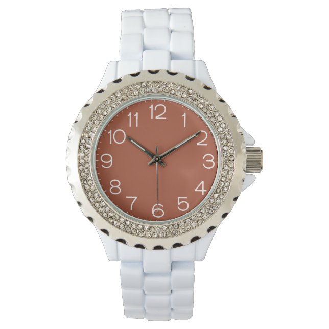 Reloj De Pulsera Naranja quemado sólido (Anverso)