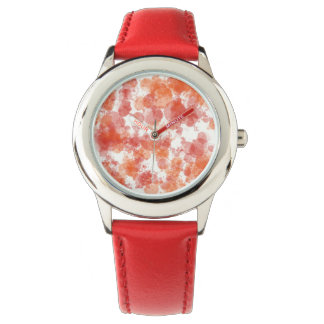 Reloj De Pulsera Naranja rojo Splash Bezel