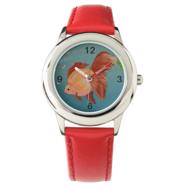 Reloj De Pulsera Naranja Ryukin Goldfish Watch (Anverso)
