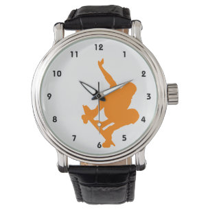 Reloj De Pulsera Naranja Skater;Placa de patinaje