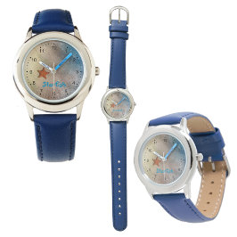 Reloj De Pulsera Naranja Starfish en Sandy Beach