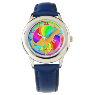 Reloj De Pulsera Naranja T-Rex Dinosaur Nombre Jimmy