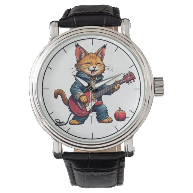 Reloj De Pulsera Naranja tocando la guitarra (Anverso)