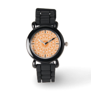 Reloj De Pulsera Naranja Tribal Mandala