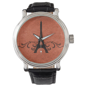 Reloj De Pulsera Naranja Vintage French Flourish