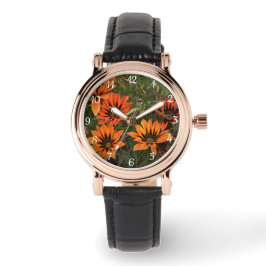 Reloj De Pulsera Naranja y Black Gazanias Watch