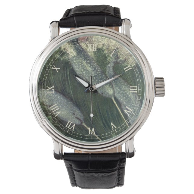Reloj De Pulsera Narballenas de época, ballenas de la vida marina,  (Anverso)