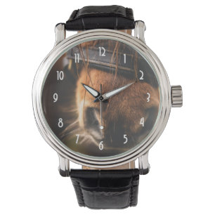 Reloj De Pulsera Nariz linda del caballo de Brown