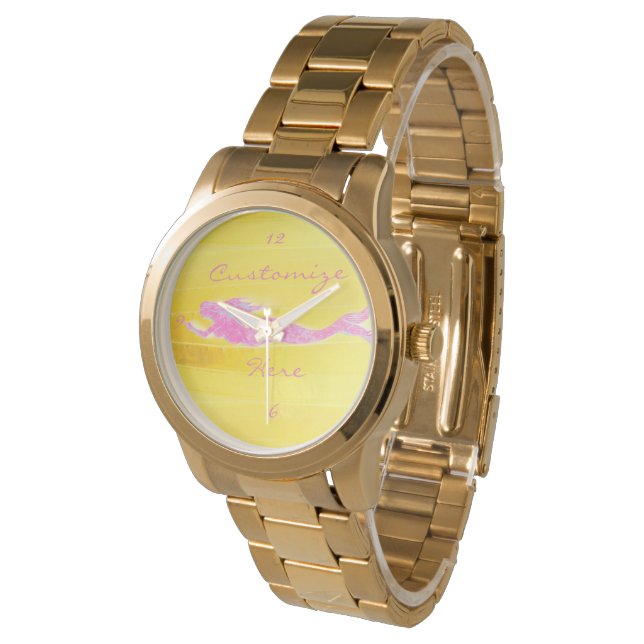 Reloj De Pulsera natación de sirenas bajo el agua rosa (Angular)