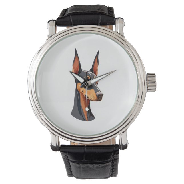 Reloj De Pulsera Natural Ear Doberman (Anverso)