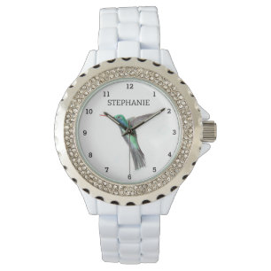 Reloj De Pulsera Naturaleza de Colibri de la Flor de Pájaro