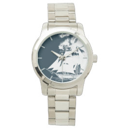 Reloj De Pulsera Náutica de naves y nubes