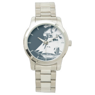 Reloj De Pulsera Náutica de naves y nubes