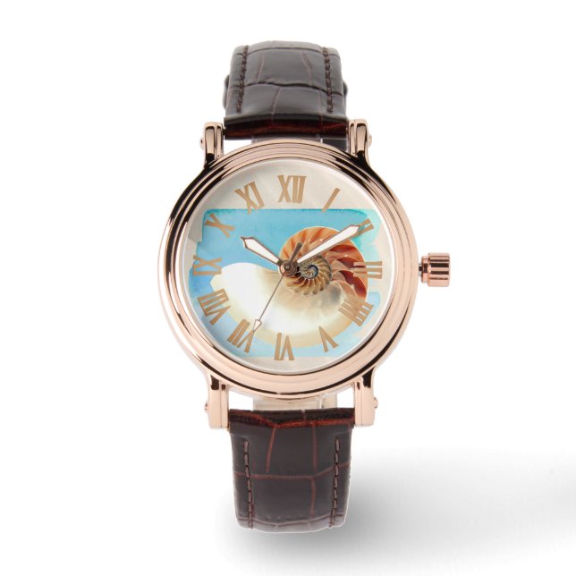 Reloj De Pulsera Nautilus Seashell and Sand (Anverso)