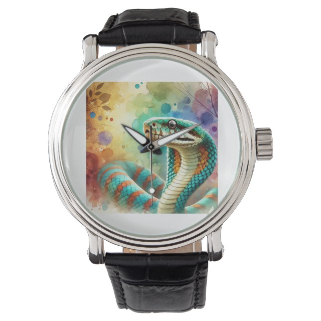 Reloj De Pulsera Nauyaca Snake 050824AREF122 - Watercolor (Anverso)